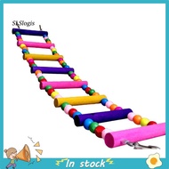 SLS_ Multicolor Ladder Bridge Budgie Parrot Climbing Bite Toy Parakeet Swing Bird Toy
