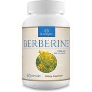 Sunergetic Premium Berberine Supplement 60 Berberine Capsules - 1200mg of Berberine Per Serving - Be