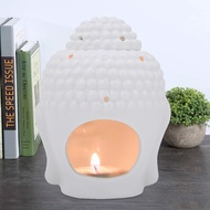 Buddha Head Shaped Essential Oil White Aromatherapy Wax Oil Diffuser Tealight Candle Holder Buddha O