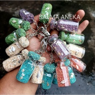 GANTUNGAN SHELL SAND KEYCHAIN IN A SHIP BOTTLE IN A BOTTLE
