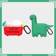 Casetify Cute Liquid Silicone Lying Flat Duck Qiao Guman Dinosaur hello kitty Earphone Case, Shock-r