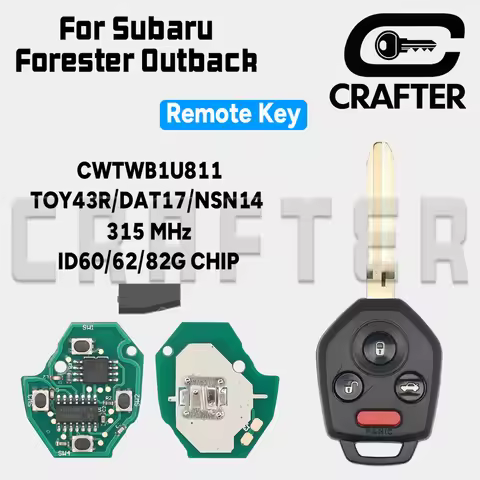 Key Crafters CWTWB1U811 315 MHz ID 4D60/62/82G Blade TOY43R/DAT17/NSN14 Remote Key For Subaru Outbac