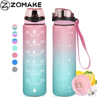 ZOMAKE 1000ml water bottle, large capacity sports water bottle, outdoor cup, hIght quality, sturdy, with a sturdy lock body and beautiful color