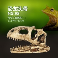 T-rex terrarium decor Skeleton skull aquarium ornament resin decoration for reptile terrarium fish a