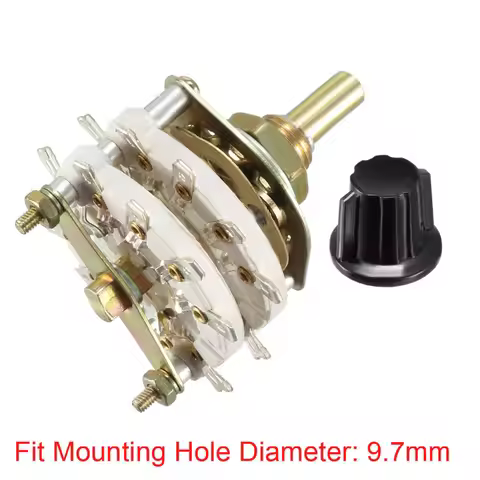 uxcell 5/6/12/18/20pins 1/2 Deck Band Channel Rotary Switch Selector 4P4T 3P3T 1P4T 2P8T 1P5T with K