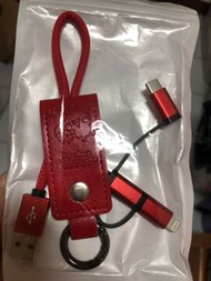 @莓之屋@全新 卡娜赫拉的小動物 多功能三合一傳輸線 手機配件 micro/type-c/lightning USB —150元