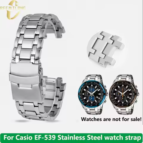 For Casio Edifice series watches EF-539 stainless steel strap ef-539 men's metal concave convex inte