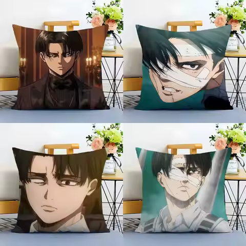 1pc Levi Ackerman Attack On Titan Pillow Case Anti-dustmite Pillowcase Invisible zipper silky plush