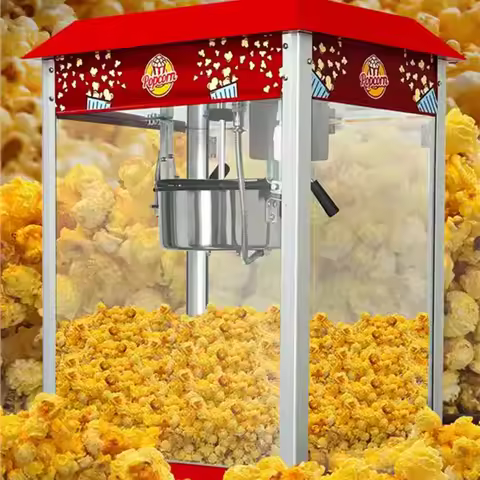Fully automatic popcorn machine for commercial stalls, electric spherical popcorn, puffing machine,