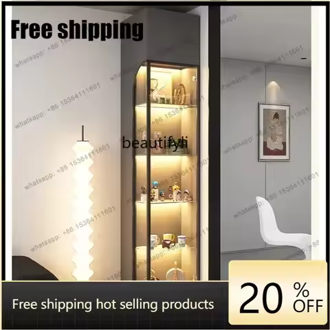 JJ Glass Wine Cabinet Light Luxury Display Cabinet Home Wall Storage Corner Multifunctional Locker