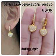 Yellow CLIP EARRINGS 4298,4299 SILVER 925 DS