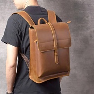Men's Casual Backpack, Simple, Neat Laptop Backpack, Genuine Garut Leather / Genuine Garut Leather B