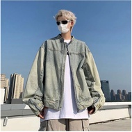 Jacket Jeans Demin, Unisex Fashion Loose Crop