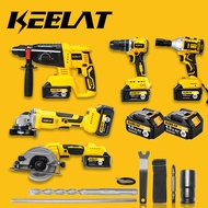KEELAT 5 IN 1 Drill Cordless Combo Set Brushless Drill Impact Wrench Angle Grinder  Rotary Hammer Drill Power Tool Combo Set