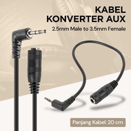 2.5mm Male to 3.5mm Female L Shape HiFi Audio AUX Converter Cable 20cm - L44