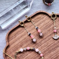 五線譜上的全音符 | S925 銀 冰種紅紋石 耳針式耳環