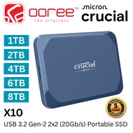 CRUCIAL EXT SSD X10 USB 3.2 GEN-2 2X2 (20GB/S) PORTABLE EXTERNAL SOLID STATE DRIVE  - 1TB  2TB  4TB 