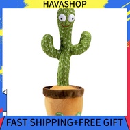 Havashop Dancing Cactus Toy  USB Charging Cable PP Cotton Electronic Decoration Talking for Office