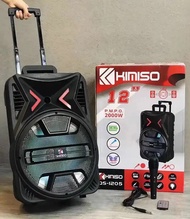 Speaker Bluetooth 12 Inch Kimiso Qs-1205 Wireless Bluetooth Portable Trolley + Mic // MittiCell