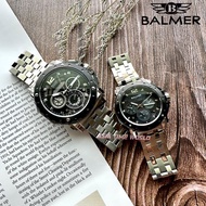[Original] Balmer A7935G / A7935M Sapphire Silver Stainless Steel Couple Watch