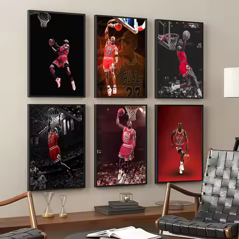 1pc Michael Jordan Poster Self-adhesive Art Waterproof Paper Sticker Coffee House Bar Room Wall Deco