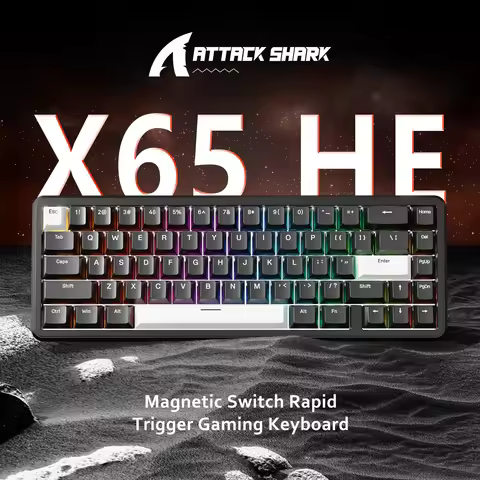 ATTACK SHARK X65 HE Hall Effect Keyboard, 8Khz Polling 0.01mm Adjustable Trigger 0.125ms Latency, Ho