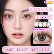 【0.00~-8.00】Eyecandy 14.0mm Contact Lens Eye Power Nude Brown Soft Natural Korea lens 1 Pair