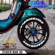 Tire Sticker Tire Font/ Tire Bomb/ 3D Tire Sticker Racer Tess Sticker Velg 3D Doel