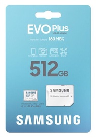 三星512GB 全新原裝香港行貨記憶卡 Samsung EVO Plus 2024 512GB TF MicroSDXC Card R:160MB W:160MB