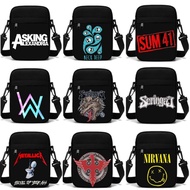 Popular Vintage Metal Rock Band Black Sling Bag Part II Material 100% Cordura Canvas / Popular Vinta