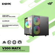 EasyPC | YGT V300 MAtx Tempered Glass Gaming PC Case Black or White Desktop Casing For Desktop PC