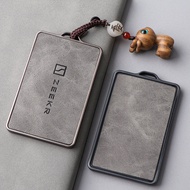 เคสกุญแจรถยนต์ ZEEKR 001 รุ่น 007 แบบมีช่องใส่บัตรพร้อมช่องเสียบบัตรแบบอัจฉริยะพร้อมหัวเข็มขัดแบบครอ