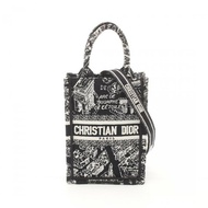 【日本直送】 Christian Dior Christian Dior 刺繡 迷你立式包 手包 帆布 黑色 白色 兩用款