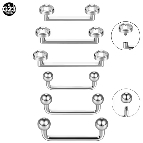 1Pc G23 Titanium Crystal Surface Barbell Micro Dermal Anchor Piercing 14G Internal &External Skin Di