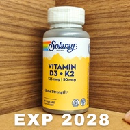 Solaray Vitamin D3 + K2 60 VegCaps D3 5000 iu K2 50mcg