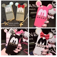 Mickey Minnie Case Leather Lanyard Iphone 6s/6plus/6splus Case Soft Case