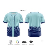 Customizable Full Button Spirit Baseball Jersey Sublimated Team Logo Name Number Uniforms Sports T-s
