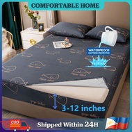 Waterproof Fitted Bedsheet With Zipper Single/Queen/King Size Mattress Protector Cover Full Wrap