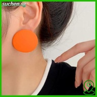 SUCHENSG Acrylic Round Earrings Brand  60s Style Exaggerated Color Fashion Jewellery