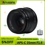 7artisans 35mm F1.4 mark II aps-c prime lens for Sony E mount A7/Fuji XF/Canon eos-m/M4/3mount/Nikon Z Free shipping