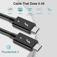 Thunderbolt 4 40Gbps 100W Comptible With Thunderbolt 4 Dock Cable 8K 60Hz USB C PD 5A Fast Charging Data Wire For Laptop