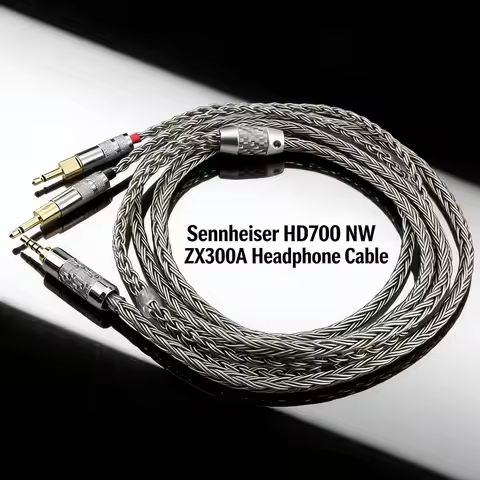 16 Cores Silver Plated HiFi Cable 6.35mm 3.5mm 4.4mm Male to Dual 2.5mm Adapter for Sennheiser HD700