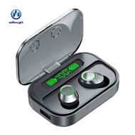 Wireless Earphones with Automatic Pairing Noise-canceling Wireless Earbuds Waterproof Wireless Earbuds with Led Display and Noise Cancelling Bluetooth 5.3 for Sports