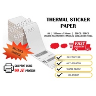 A6 Thermal Paper Label sticker "Can print with inkjet printer for AWB"