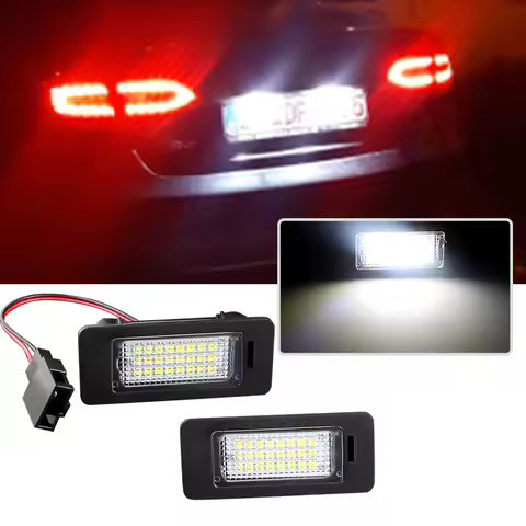 2x LED Car Number License Plate Light for Audi A4 B8 A5 Q5 S5 TT A1 S4 A6 A7 2008-2012 for VW PASSAT