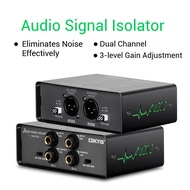 XLR-2CH Dual Channel Audio Isolator, Ground Loop Noise Canceller with 3-Speed Gain for Studio Live S