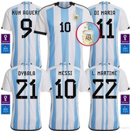 yb 22-23 World Cup Winner Argentina 3 Star Home Jersey Football Tshirts Messi Di Maria Martinez Dyba