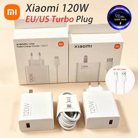 Original Xiaomi 120W EU US Original Turbo Fast Charger Adapter For Xiaomi 15 14 13 12 POCO X7 X8 F7 