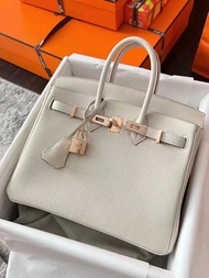 Hermes Birkin 25 奶昔白 玫瑰金扣