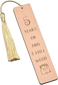 Wooden Bookmark 5 Year Anniversary Wood Gift for Him Her, 5th Anniversary Wooden Gifts for Wife Husb